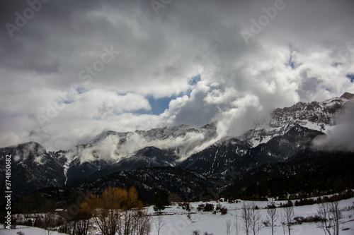 Winter Serra Del Cadi in La Cerdanya  Pyrenees  Spain