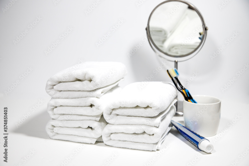 White towel and mirror White towel and mirror