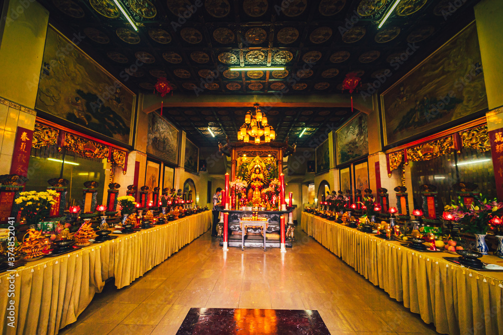 custom made wallpaper toronto digitalInterior of Thousand Buddha Temple or Chua Van Phat pagoda in District 5, Ho Chi Minh City, Vietnam near mid-Autumn festival on Aug 31 2020