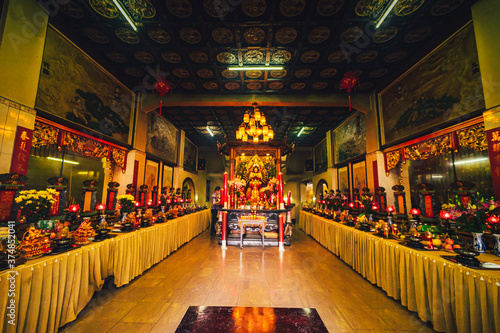 Wallpaper Mural Interior of Thousand Buddha Temple or Chua Van Phat pagoda in District 5, Ho Chi Minh City, Vietnam near mid-Autumn festival on Aug 31 2020 Torontodigital.ca