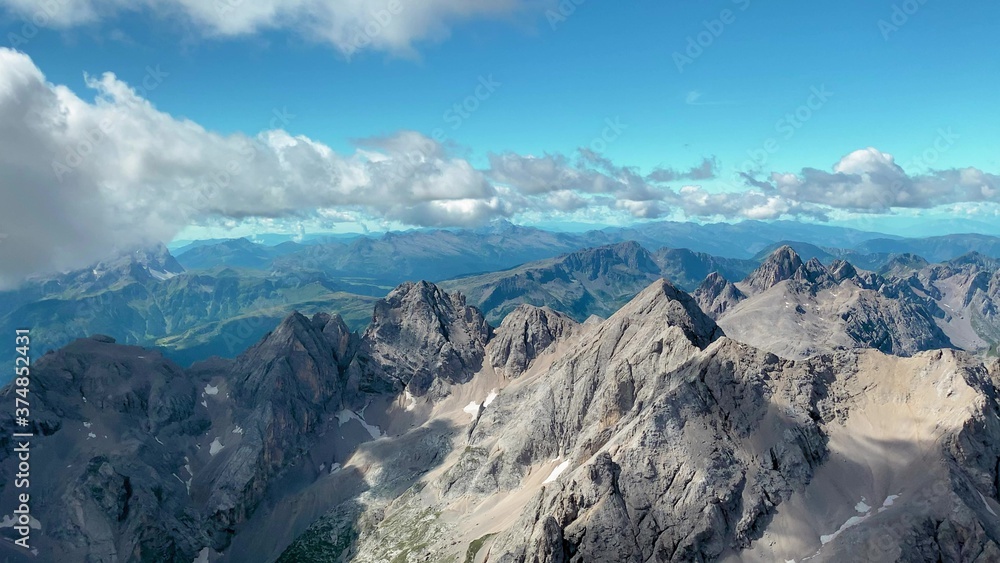 Landscape mountain view from Marmolada, Italian Alps