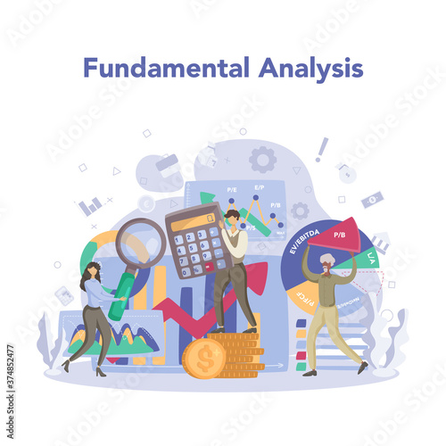 Investor concept. Investing stategy, fundamental analysis, deversification