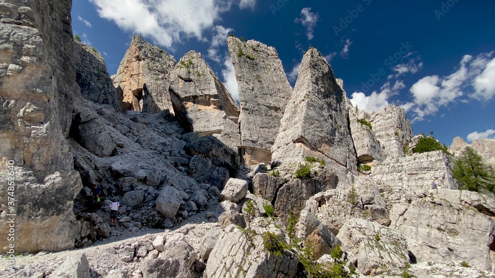 Cinque Torri, Italian Alps. Five Towers mountain peaks