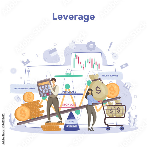 Trader, financial investment concept. Stock market leverage,