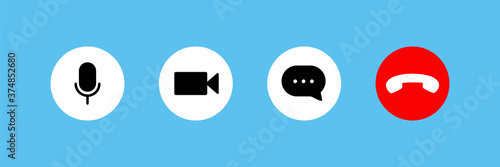 video conference call interface vector template. online communication computer program screen mock up. remote quarantine learning, job, training, webinar.
