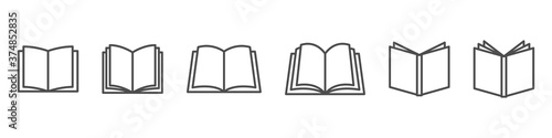 open book vector icon. publish literature education library illustration. open reading logo. on white background