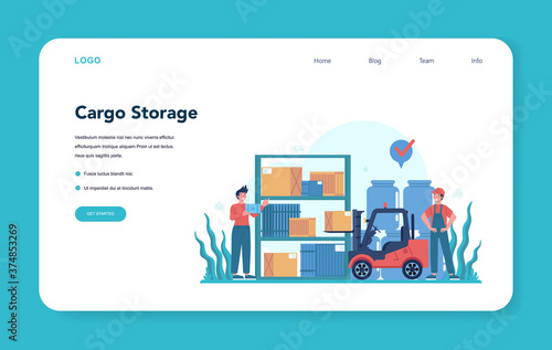 Logistic and delivery service web banner or landing page. Idea of © inspiring.team