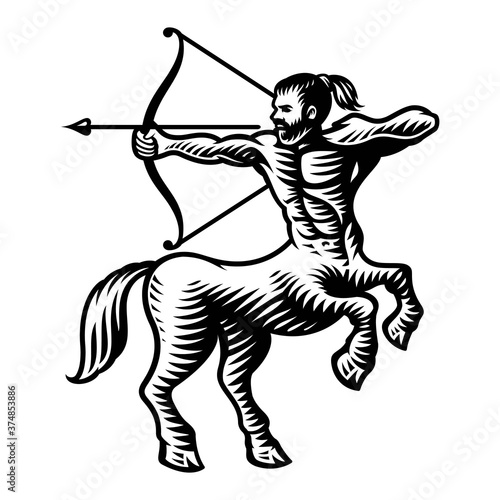 Sagittarius zodiac sign vector illustration isolated on white background