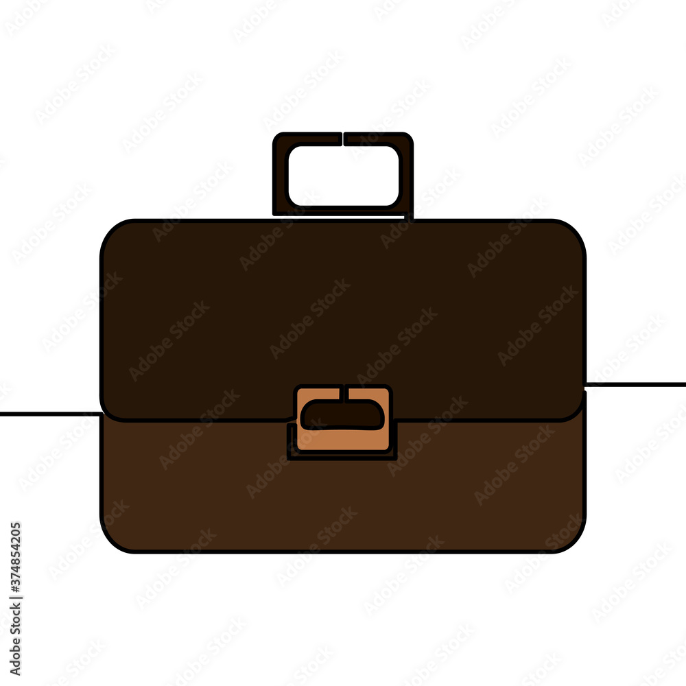 Flat continuous drawing line art Briefcase concept Flat continuous drawing line art Briefcase concept