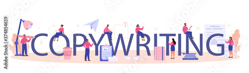 Copywriting typographic header. Idea of writing texts, creativity