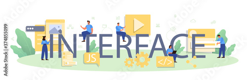 Interface typographic header. Website interface design improvement