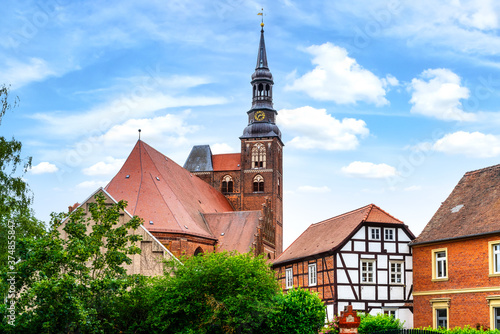 View to the St Stephen's Church in the old town of Tangermünde photo