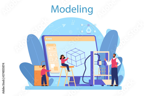 Modeling school subject concept. Engineering, crafting and constraction