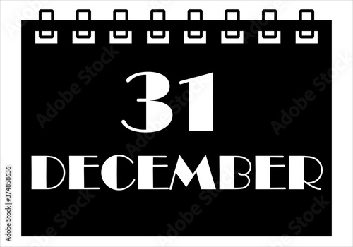 Icono de calendario 31 de diciembre. Nochevieja. Ùltima noche del año. Ùltimo día del año