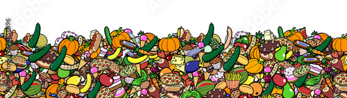 Cartoon Lebensmittel Header Banner Hintergrund