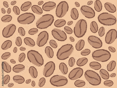 abstract background with coffee beans in beige shades
