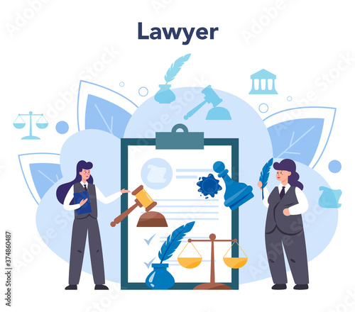 Notary service concept. Professional lawyer signing and legalizing
