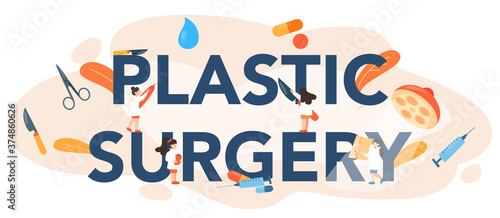 Plastic surgery typographic header. Idea of body and face
