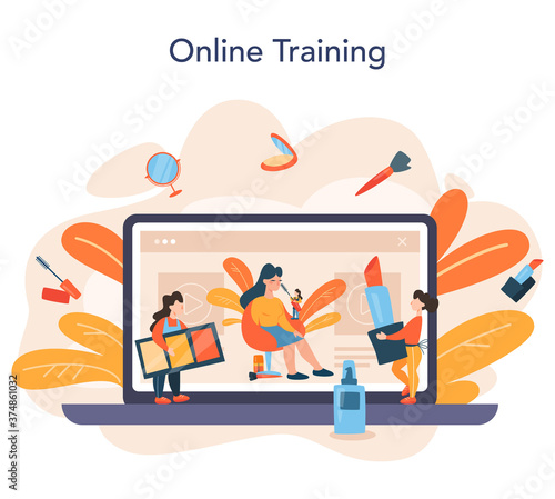 Visagiste online service or platform. Beauty center service concept