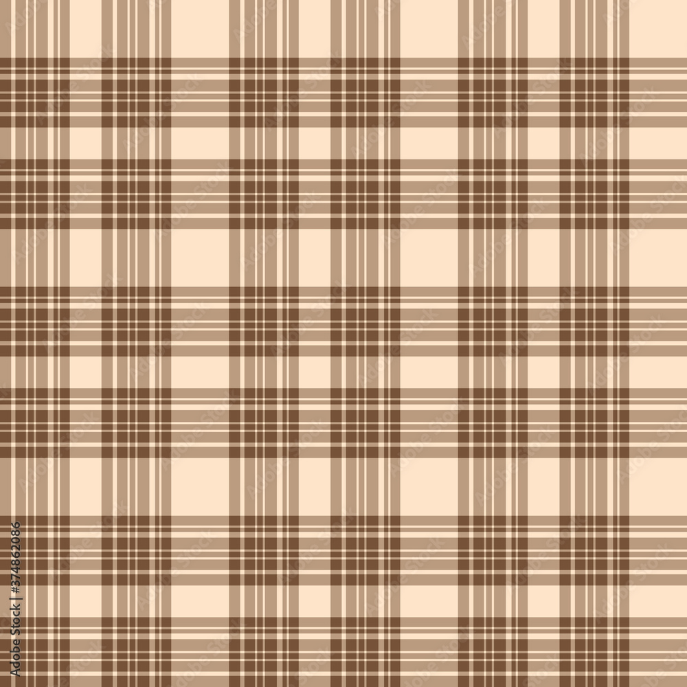 Seamless pattern in positive brown and light beige colors for plaid, fabric, textile, clothes, tablecloth and other things. Vector image. Seamless pattern in positive brown and light beige colors for plaid, fabric, textile, clothes, tablecloth and other things. Vector image.