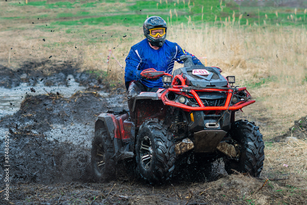 Overcoming a route on the off-road vehicle. ATV/UTV/4x4 off-road Overcoming a route on the off-road vehicle. ATV/UTV/4x4 off-road