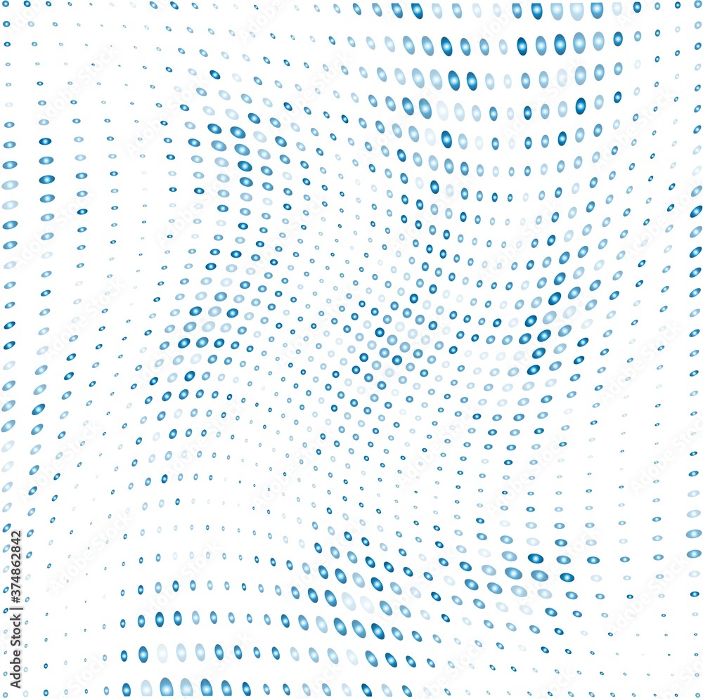 pattern with waves of blue dots