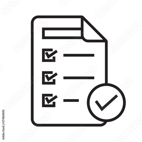 Hypothesis or basic assumption with check mark line art icon for apps or websites