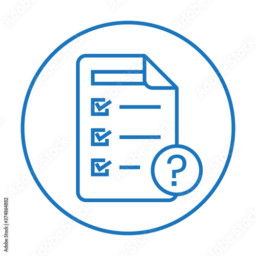 Rounded the hypothesis or basic assumption line art icon for apps or websites