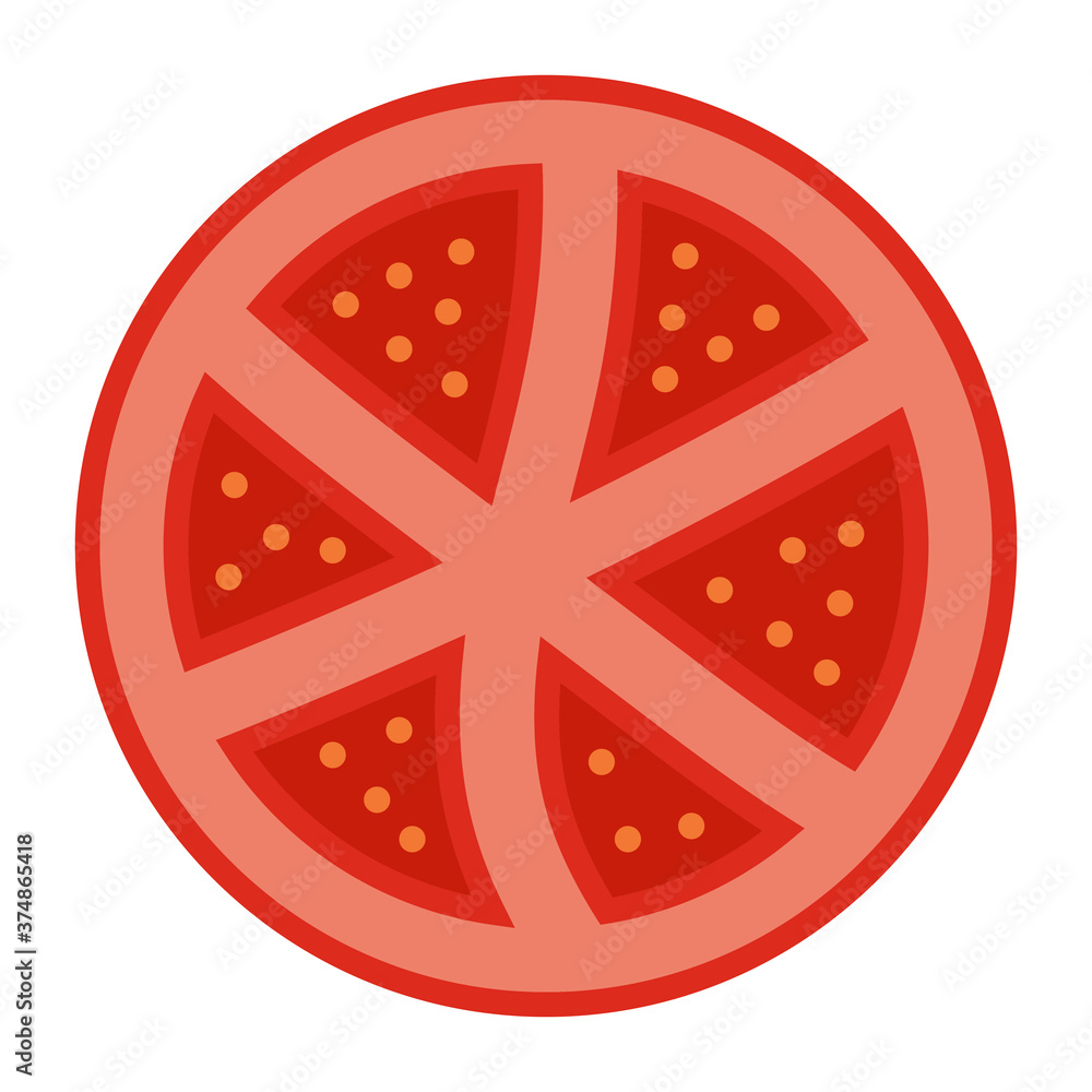Fototapeta premium Red tomatoes flat color icon for apps and websites