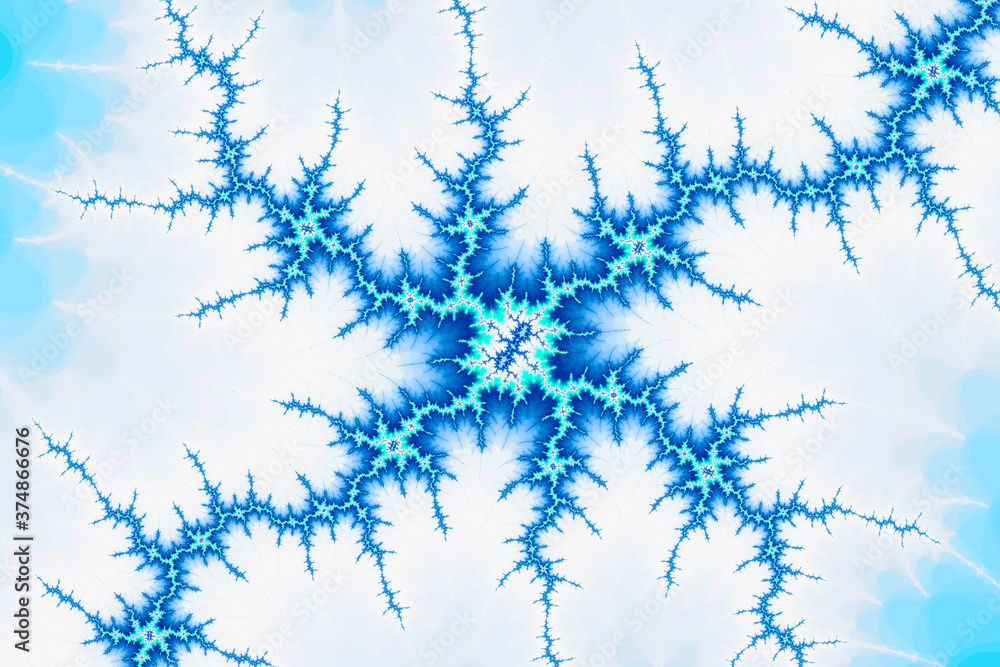 Lightning fractal blue white