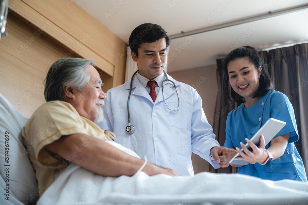 Senior patient visiting professional doctor at the hospital, medical healthcare concept Senior patient visiting professional doctor at the hospital, medical healthcare concept