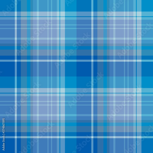 Seamless pattern in positive blue colors for plaid, fabric, textile, clothes, tablecloth and other things. Vector image.