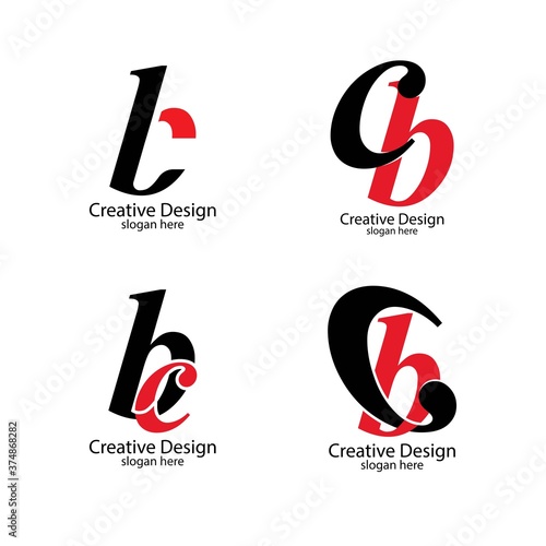 initial letter bc or cb logo vector design
