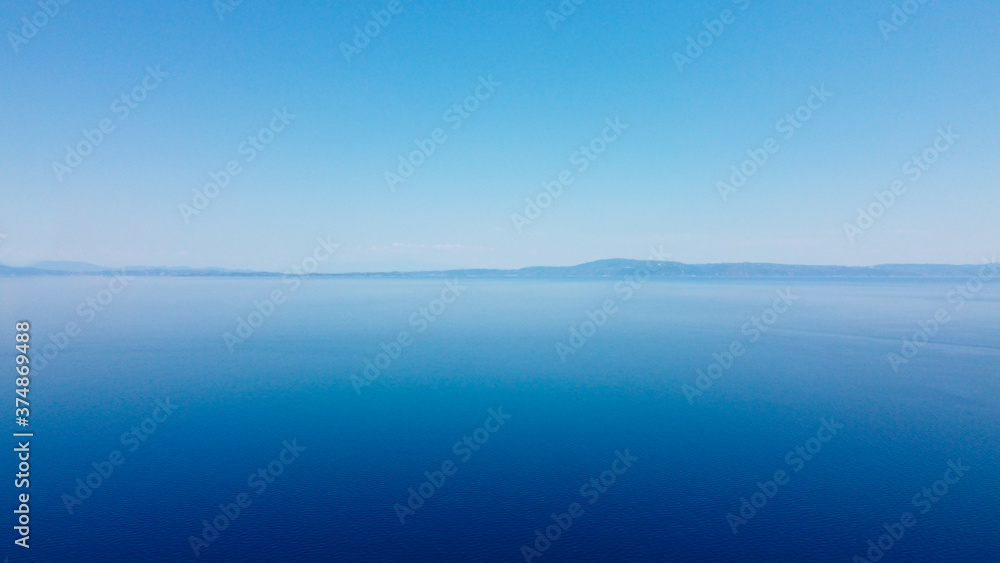 Aerial view of amazing blue clear sea 