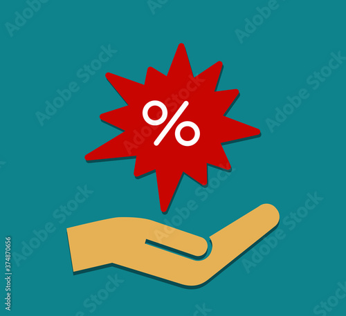 hand wirh percent