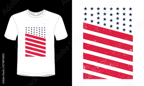 Grunge texture USA flag vector.