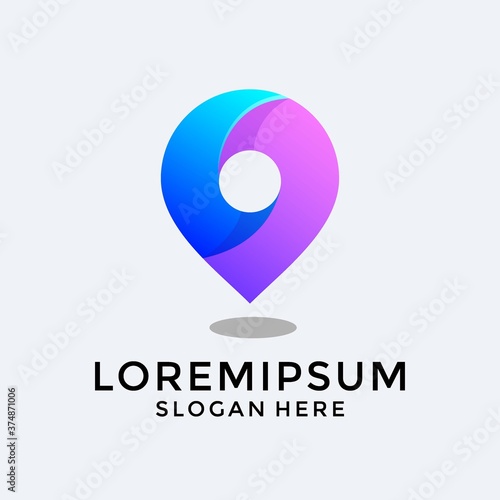 Free Download colorful pin logo template premium - GFXLoad
