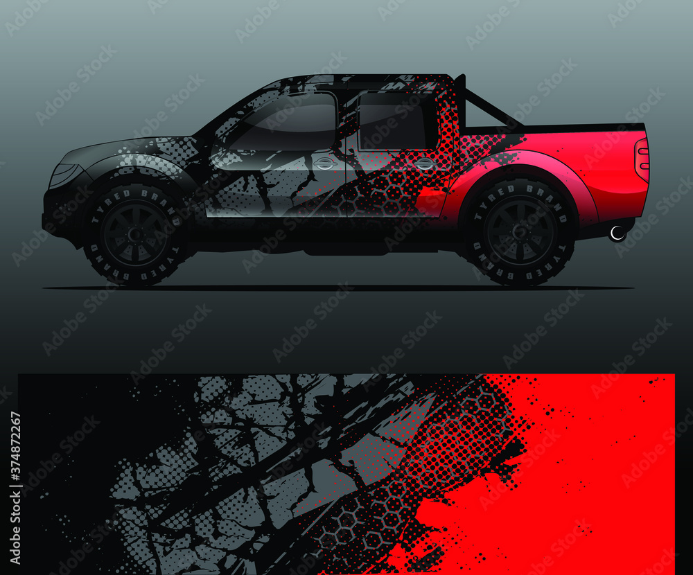 Truck Racing Graphics truck and vehicle Graphic vector. Racing background for vinyl wrap and ...