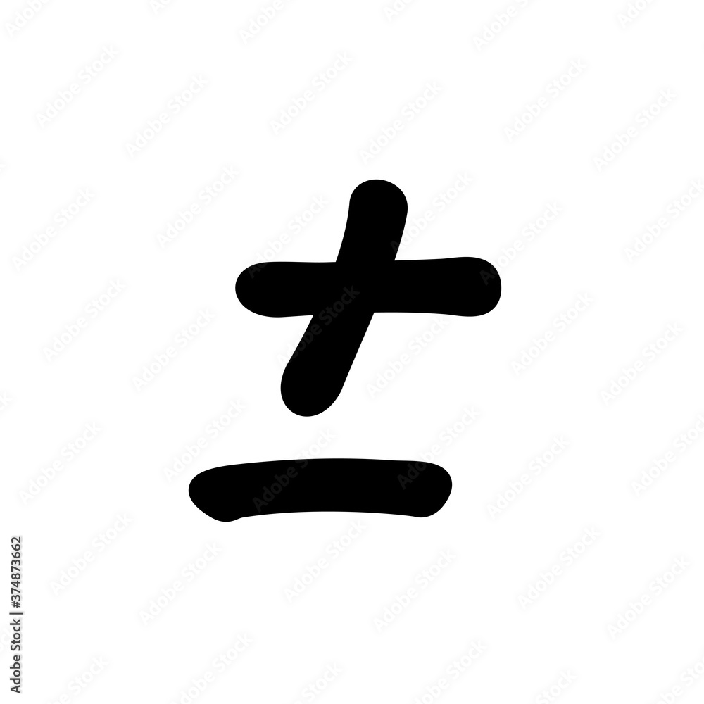 Obraz premium Plus or minus illustration, mathematics symbol vector