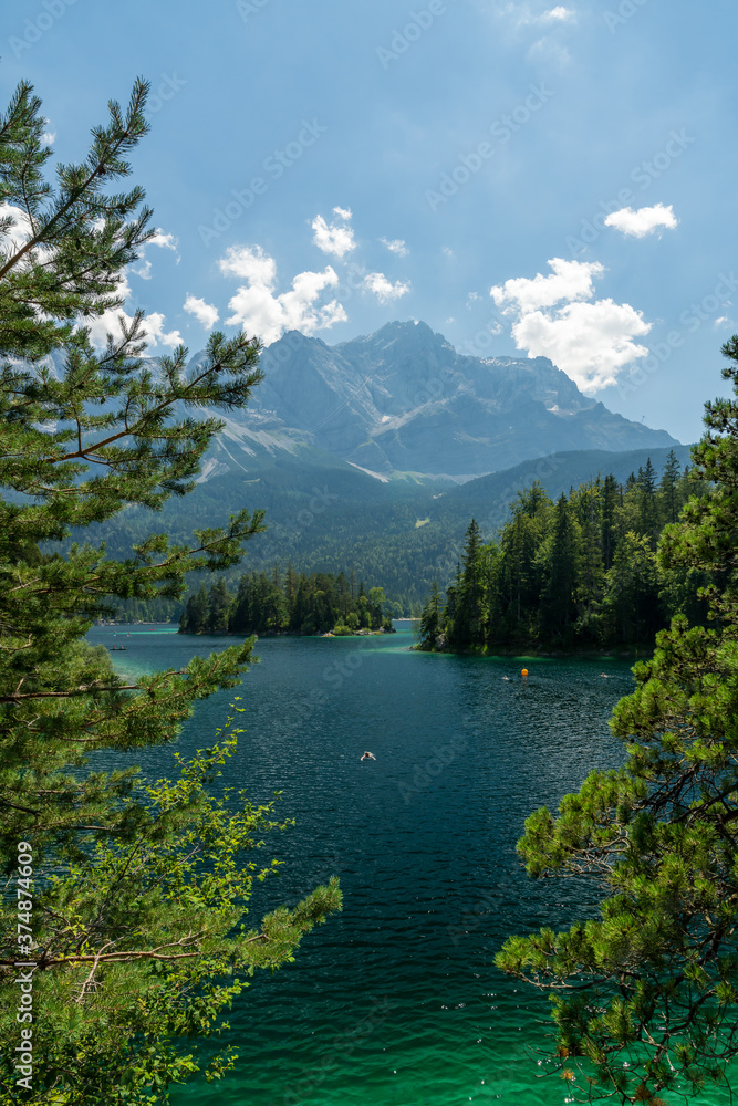 Blue Eibsee lake in front of the Zugspitze Blue Eibsee lake in front of the Zugspitze