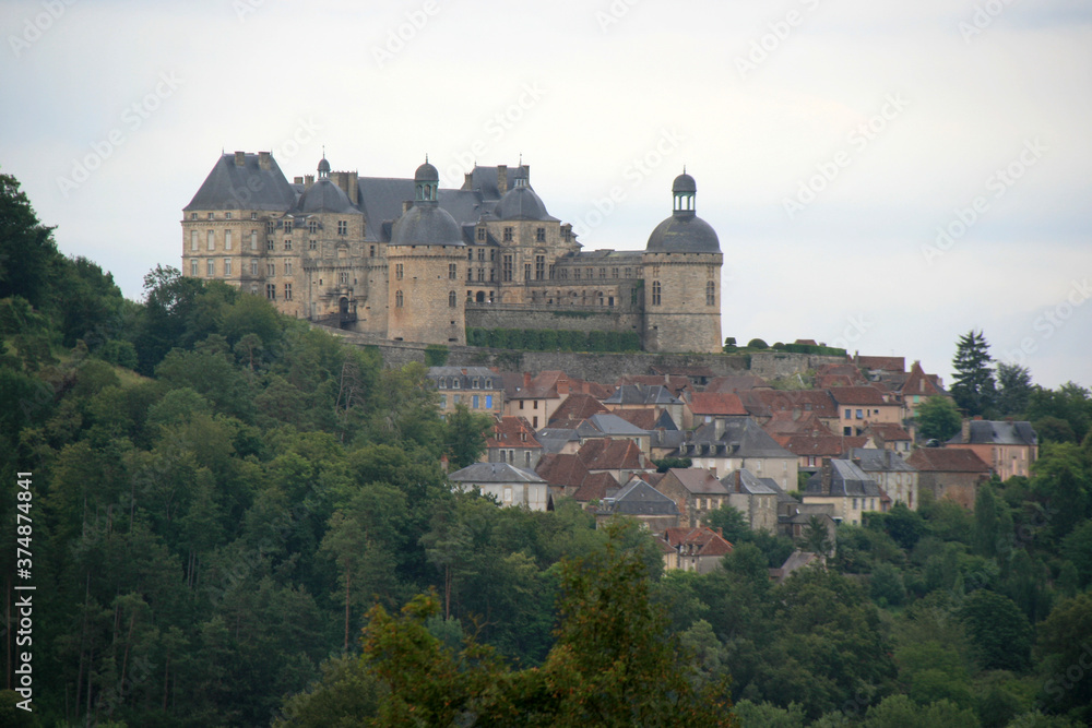 renaissance castle and city of hautefort (france)