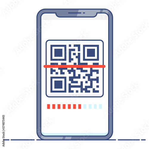 
QR scanner code, price code icon, flat vector design.
