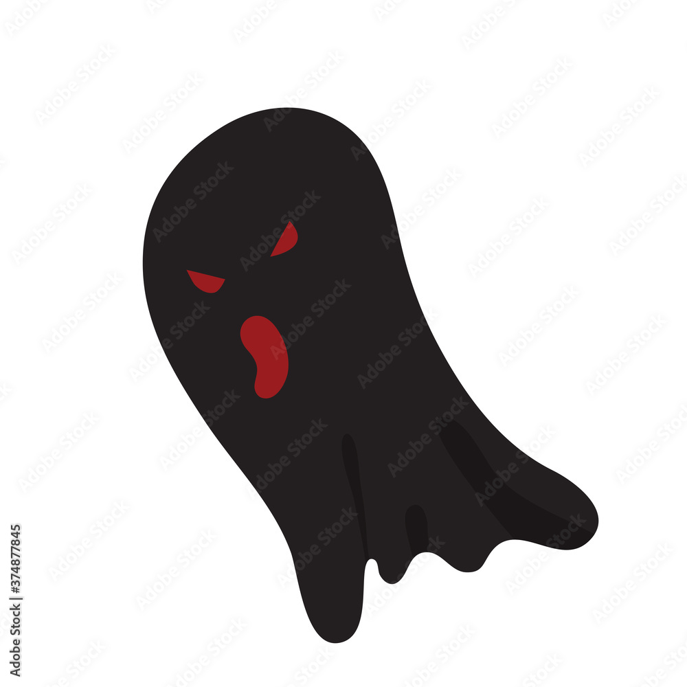 scary black ghost with red eyes cartoon illustration scary black ghost with red eyes cartoon illustration