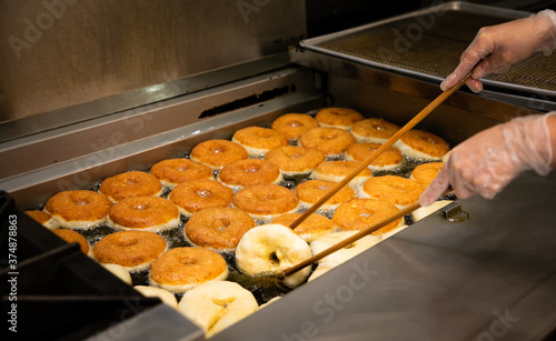 Frying donuts