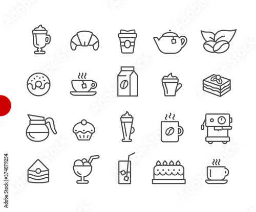 Coffee Shop Icons // Red Point Series - Vector line icons for your digital or print projects.