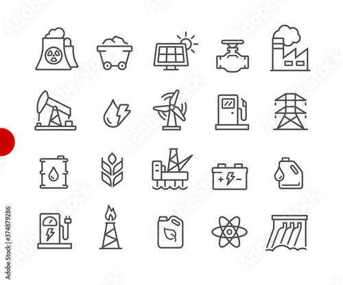 Energy Icons // Red Point Series - Vector line icons for your digital or print projects.
