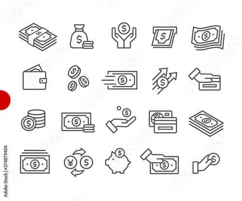 Money Icons // Red Point Series - Vector line icons for your digital or print projects.