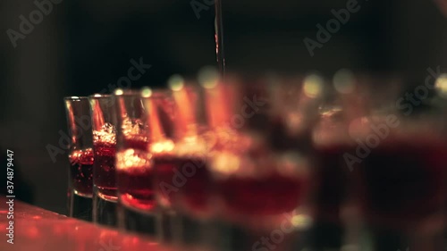 Drinking shots in the bar