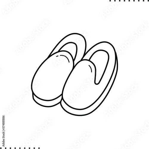 slippers vector icon in outline