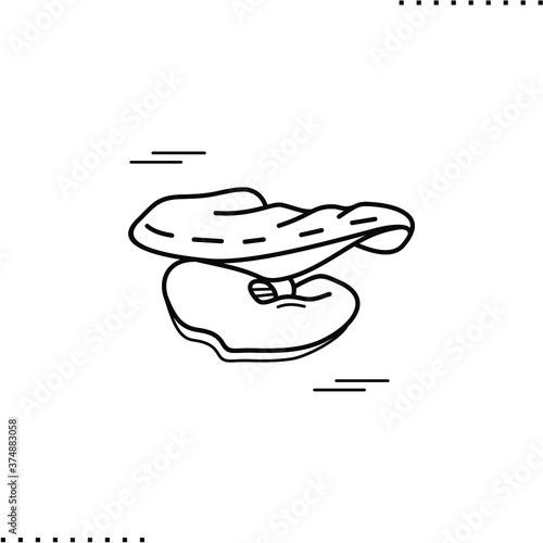 Agaricomycetes, brown rot, saprophytes  fungi vector icon in outline photo